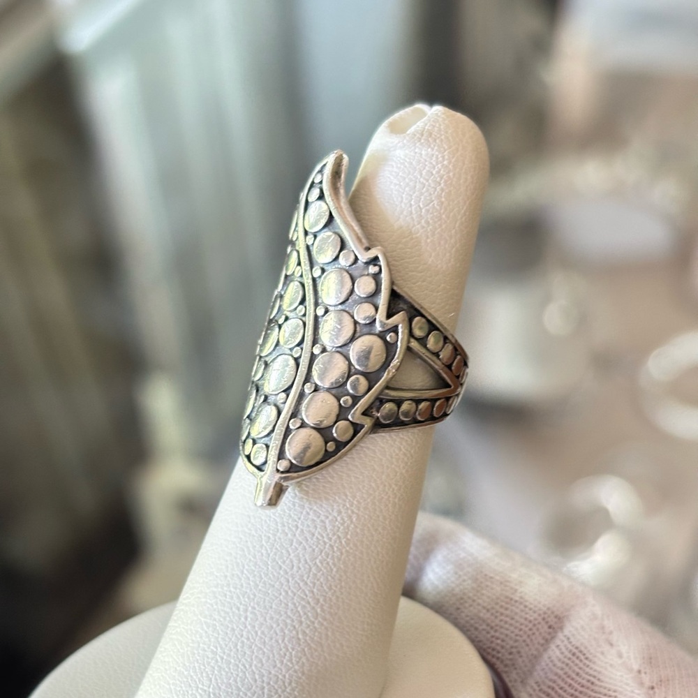 John Hardy Sterling silver Ayu Dot Leaf Ring 5